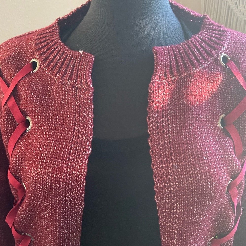 Ruby Ruche-Tie Cardigan Sweater - Picture 7 of 17